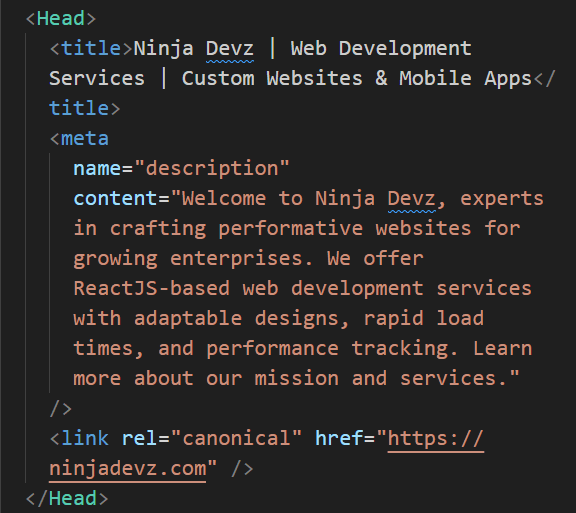 meta description example with arrows